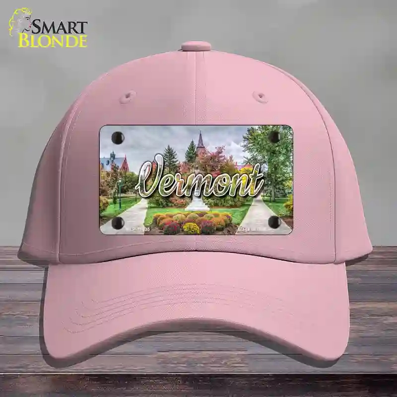 HAT05-MLP-11635 Vermont State Building State Novelty License Plate Hat, Cotton - Pink