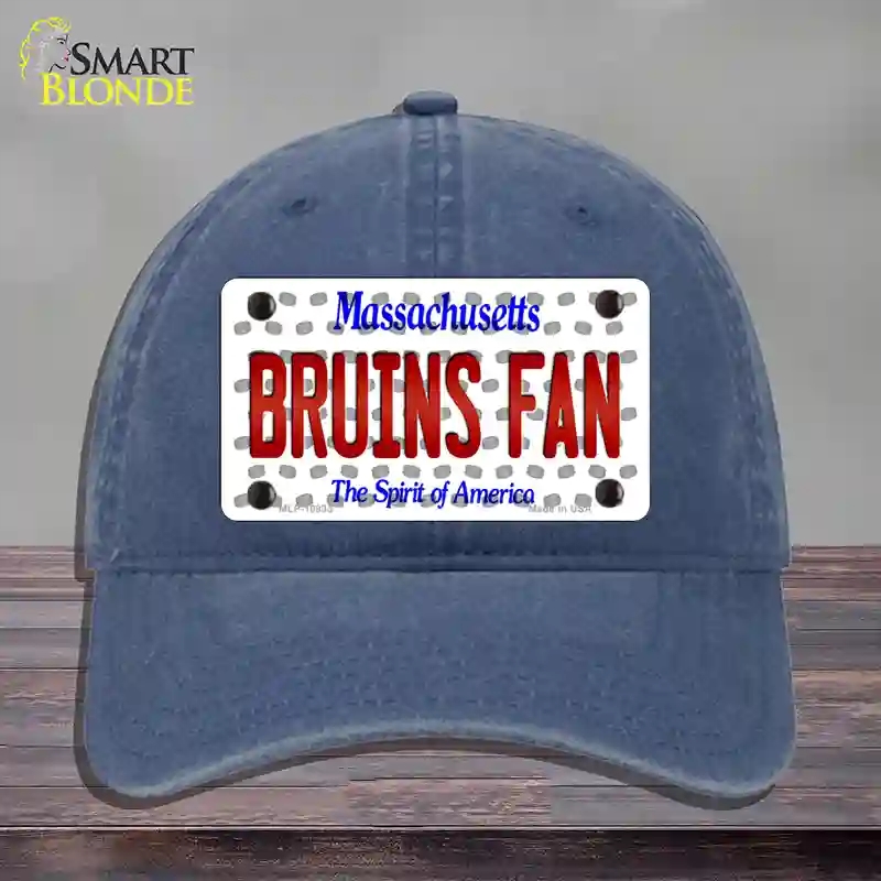 HAT11-MLP-10833 Bruins Fan Massachusetts Novelty License Plate Hat, Unconstructed Cotton - Navy