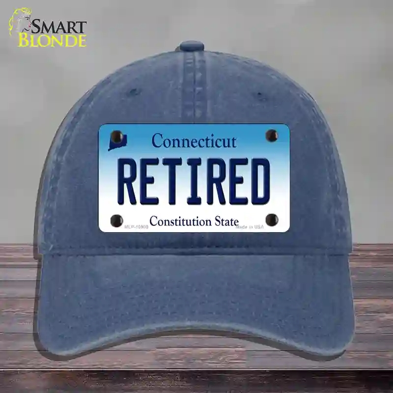 HAT11-MLP-10909 Retired Connecticut Novelty License Plate Hat, Unconstructed Cotton - Navy