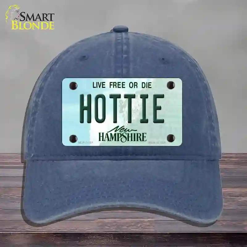 HAT11-MLP-11151 Hottie   Hampshire State Novelty License Plate Hat, Unconstructed Cotton - Navy