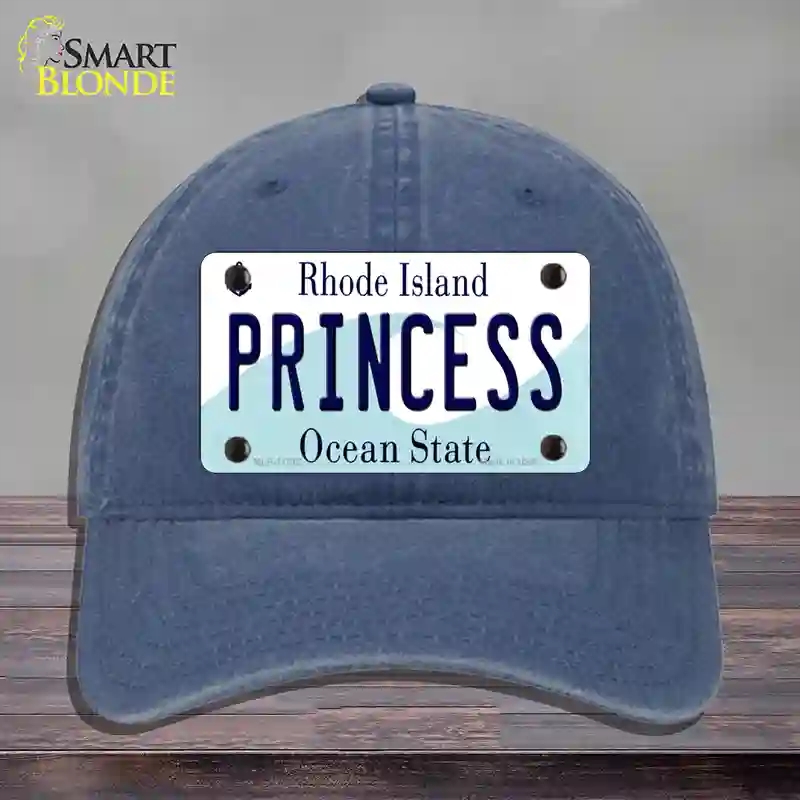 HAT11-MLP-11212 Princess Rhode Island State Novelty License Plate Hat, Unconstructed Cotton - Navy