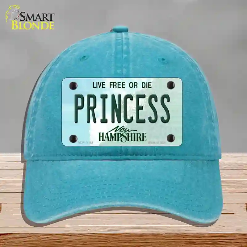 HAT10-MLP-11165 Princess   Hampshire State Novelty License Plate Hat, Unconstructed Cotton - Lake Blue