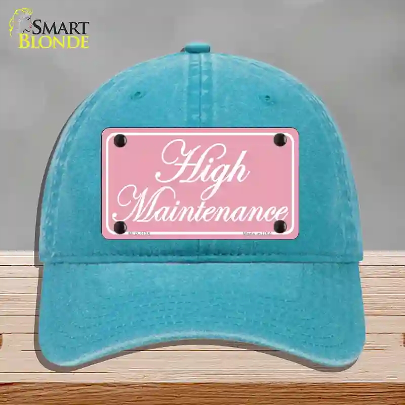 HAT10-MLP-1125 High Maintenance Novelty License Plate Hat, Unconstructed Cotton - Lake Blue