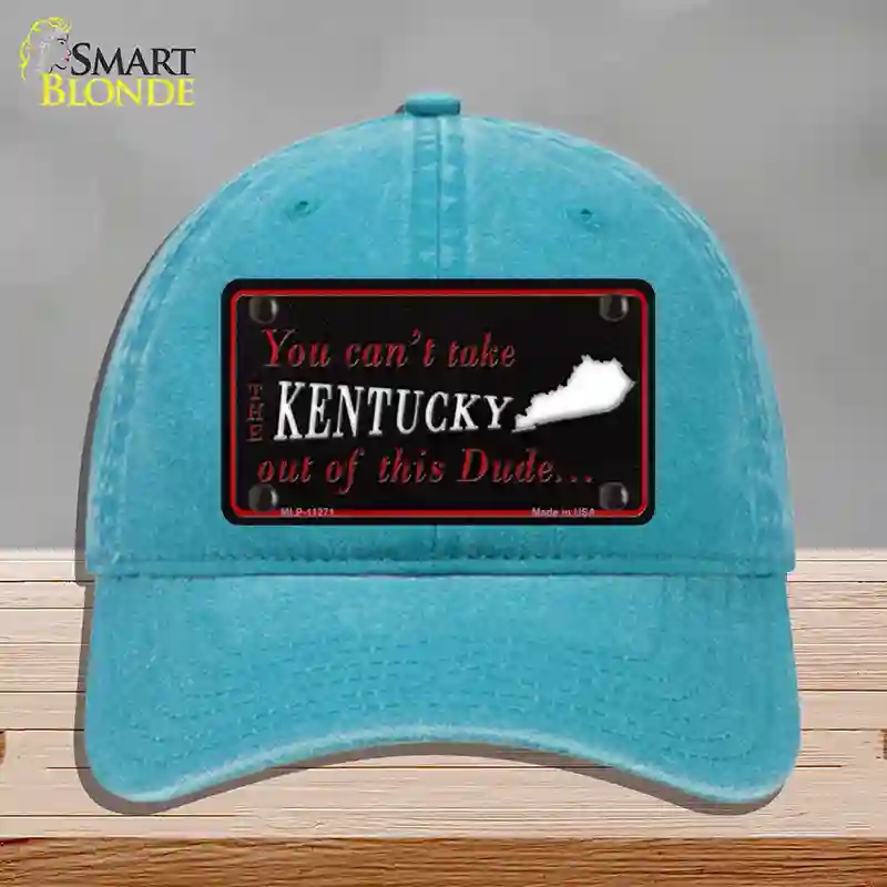 HAT10-MLP-11271 Kentucky Dude Novelty License Plate Hat, Unconstructed Cotton - Lake Blue