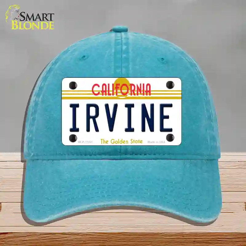 HAT10-MLP-11431 Irvine California Novelty License Plate Hat, Unconstructed Cotton - Lake Blue