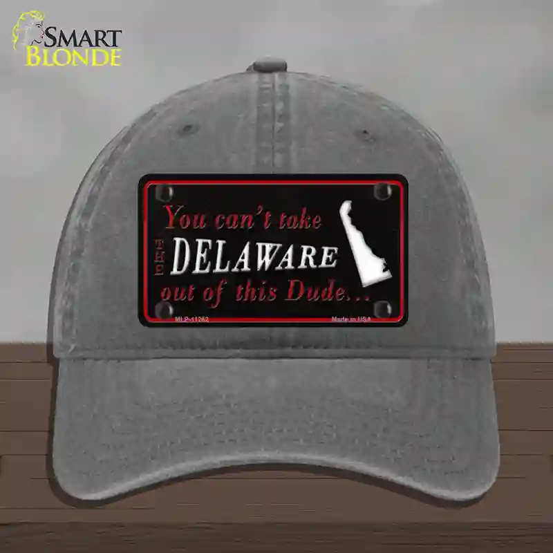 HAT08-MLP-11262 Delaware Dude Novelty License Plate Hat, Unconstructed Cotton - Charcoal