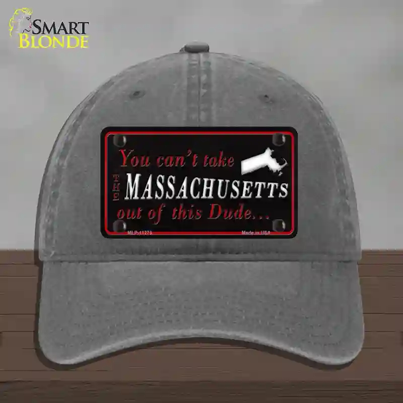 HAT08-MLP-11275 Massachusetts Dude Novelty License Plate Hat, Unconstructed Cotton - Charcoal