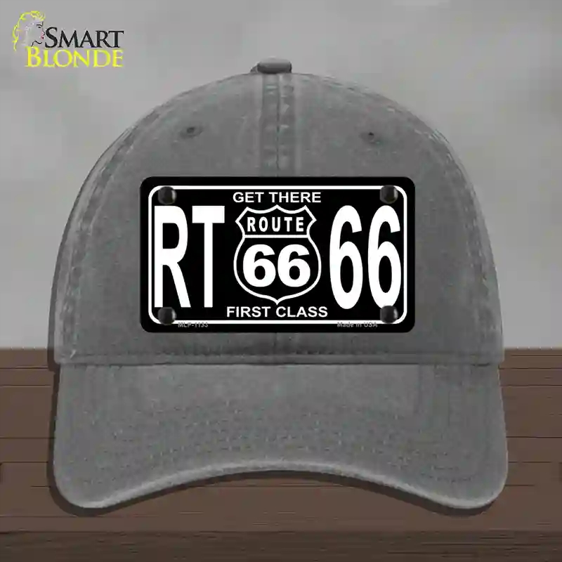 HAT08-MLP-1133 Get There 1st Class Novelty License Plate Hat, Unconstructed Cotton - Charcoal