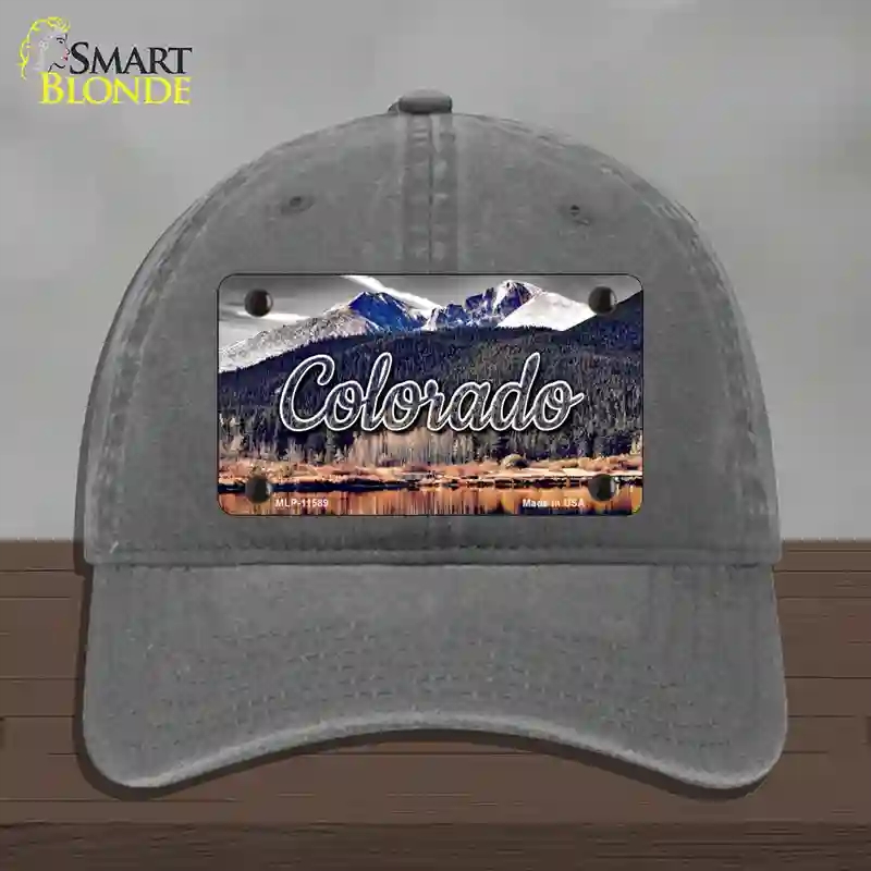 HAT08-MLP-11589 Colorado Forest & Mountains State Novelty License Plate Hat, Unconstructed Cotton - Charcoal