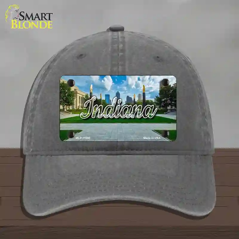HAT08-MLP-11598 Indiana Sunny Park State Novelty License Plate Hat, Unconstructed Cotton - Charcoal