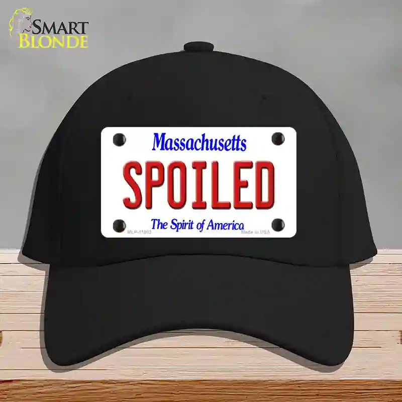 HAT03-MLP-11002 Spoiled Massachusetts Novelty License Plate Hat, Cotton - Black