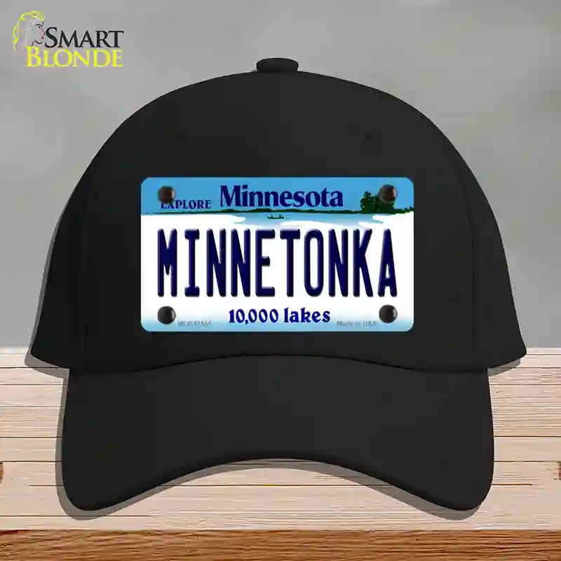 HAT03-MLP-11041 Minnetonka Minnesota State Novelty License Plate Hat, Cotton - Black