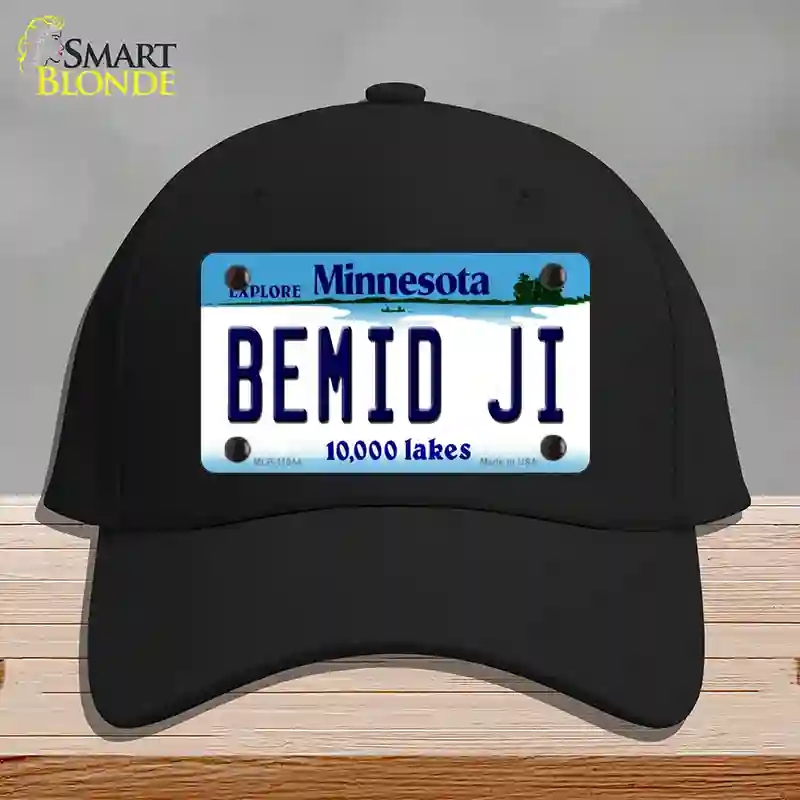 HAT03-MLP-11044 Bemid Ji Minnesota State Novelty License Plate Hat, Cotton - Black