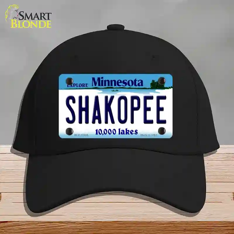 HAT03-MLP-11046 Shakopee Minnesota State Novelty License Plate Hat, Cotton - Black