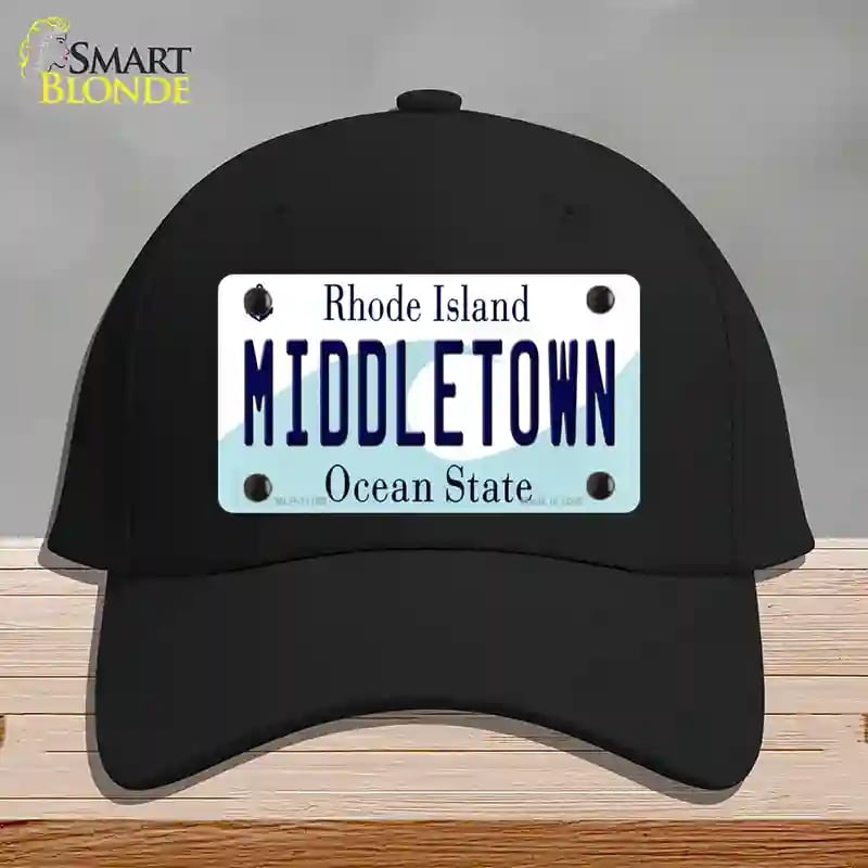 HAT03-MLP-11196 Middletown Rhode Island State Novelty License Plate Hat, Cotton - Black