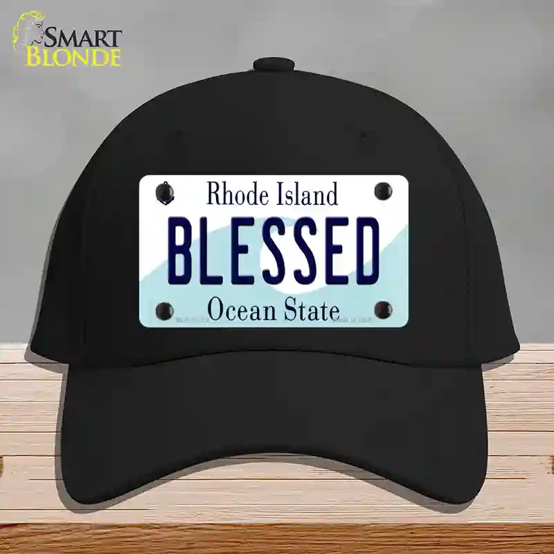 HAT03-MLP-11215 Blessed Rhode Island State Novelty License Plate Hat, Cotton - Black