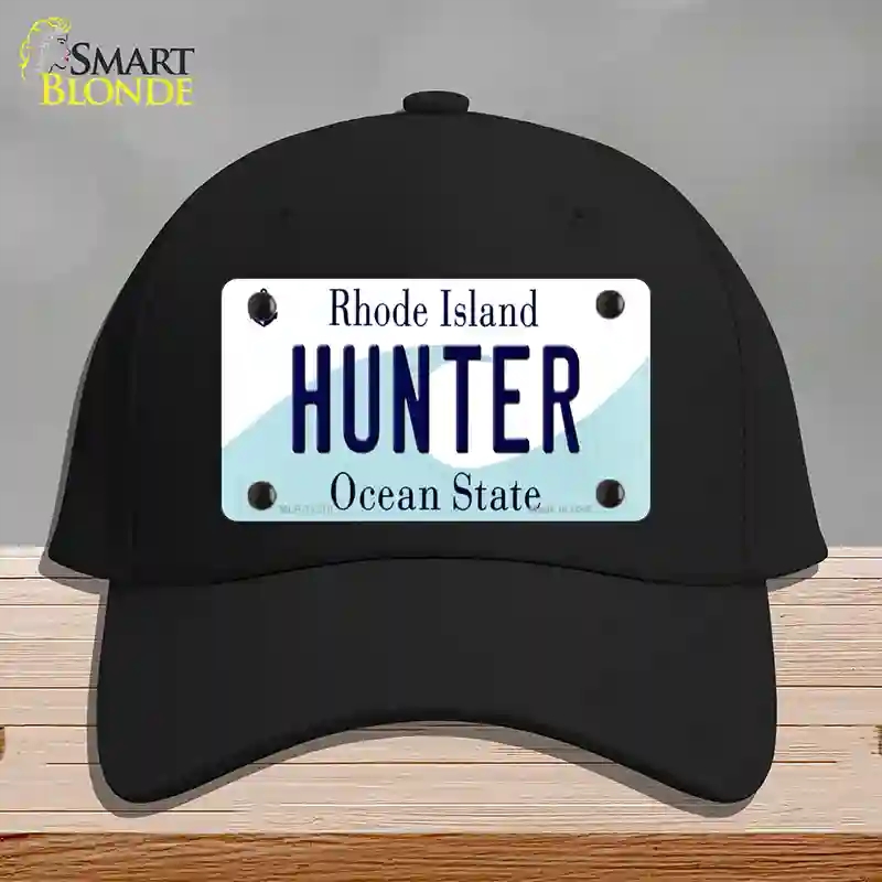 HAT03-MLP-11218 Hunter Rhode Island State Novelty License Plate Hat, Cotton - Black
