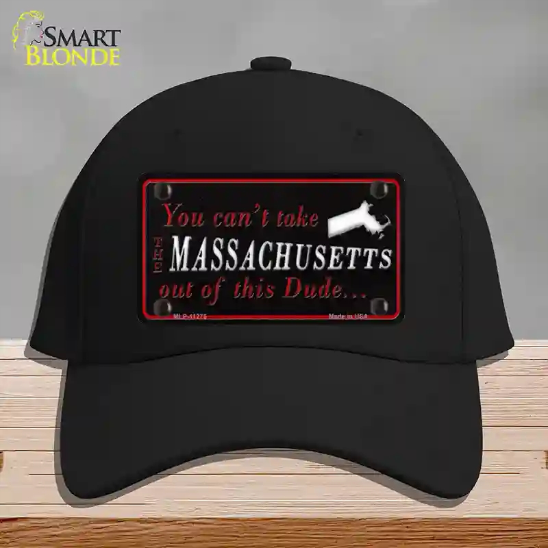 HAT03-MLP-11275 Massachusetts Dude Novelty License Plate Hat, Cotton - Black