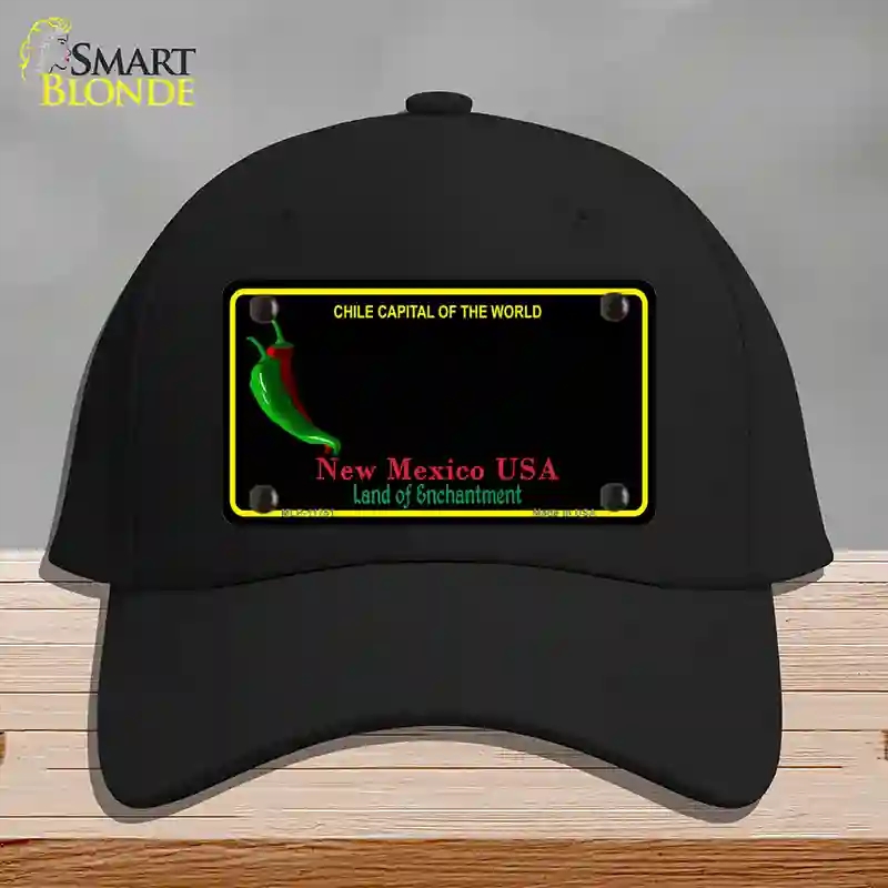 HAT03-MLP-11751   Mexico Blank State Novelty License Plate Hat, Cotton - Black