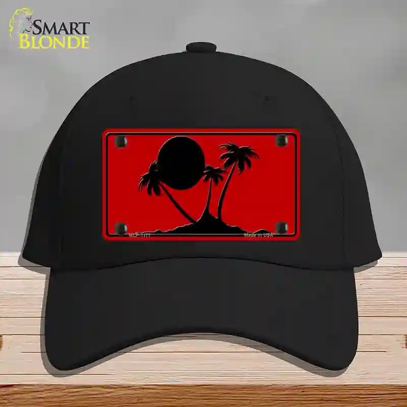 HAT03-MLP-1177 Island Palms Novelty License Plate Hat, Cotton - Black