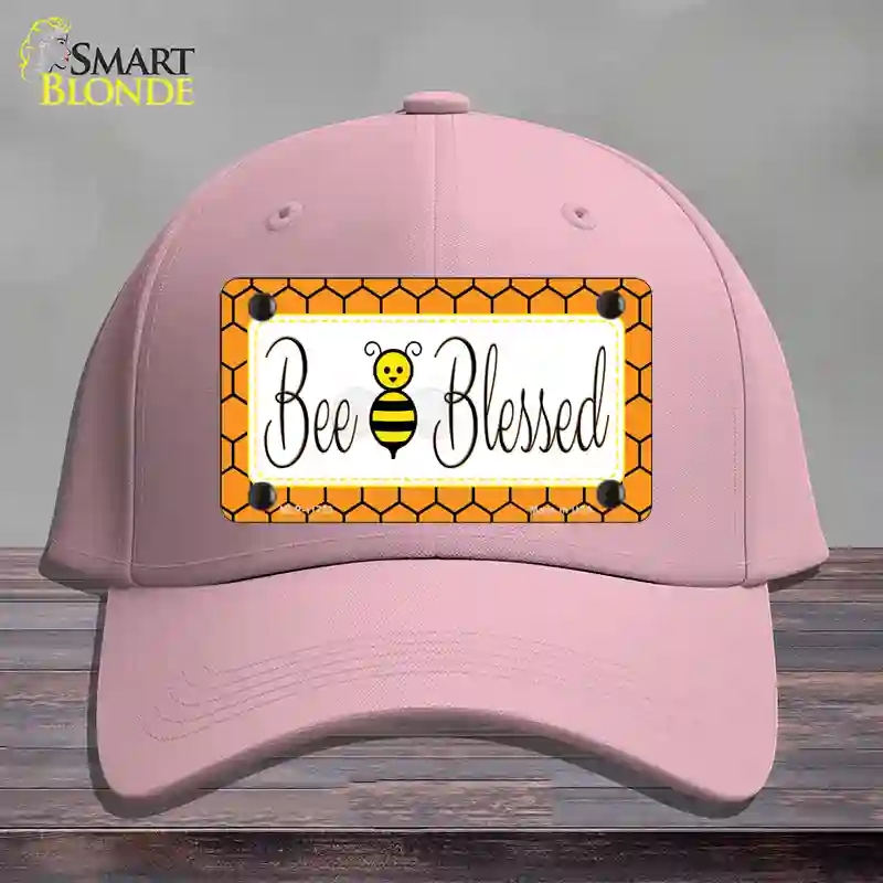 HAT05-MLP-11723 Bee Blessed Simple Novelty License Plate Hat, Cotton - Pink