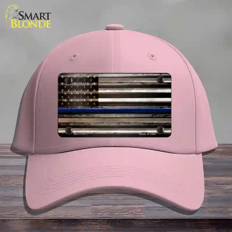 HAT05-MLP-11811 Thin Blue Line American Flag Novelty License Plate Hat, Cotton - Pink
