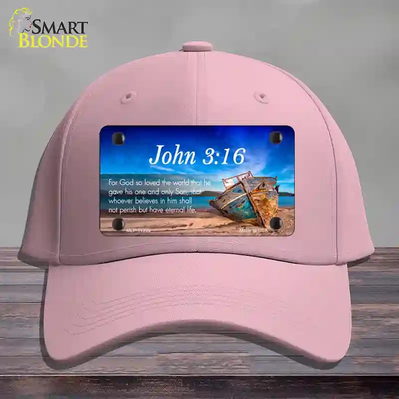 HAT05-MLP-11868 John 3 16 Beach Novelty License Plate Hat, Cotton - Pink