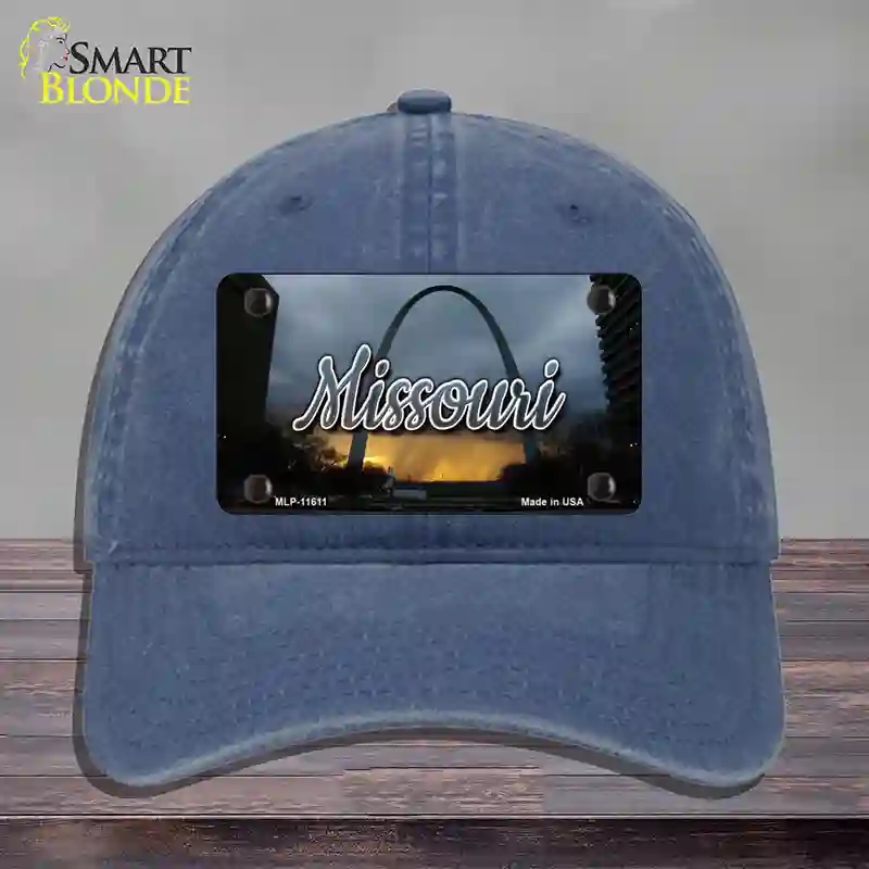 HAT11-MLP-11611 Missouri Gateway Arch State Novelty License Plate Hat, Unconstructed Cotton - Navy