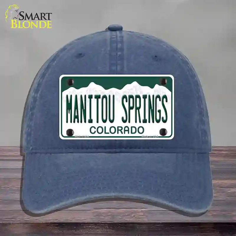 HAT11-MLP-11654 Manitou Springs Colorado Novelty License Plate Hat, Unconstructed Cotton - Navy