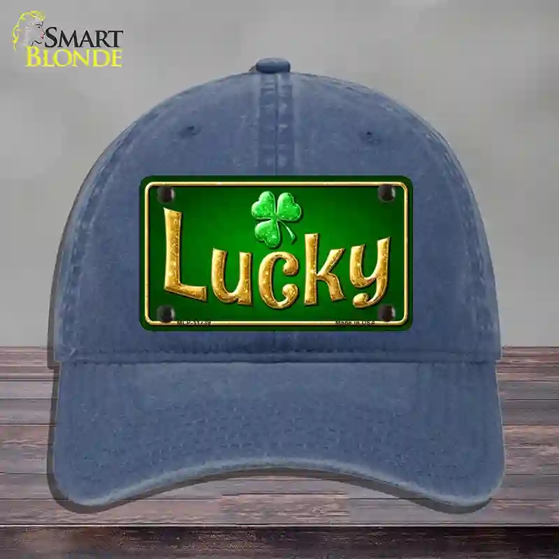 HAT11-MLP-11739 Lucky Irish Novelty License Plate Hat, Unconstructed Cotton - Navy
