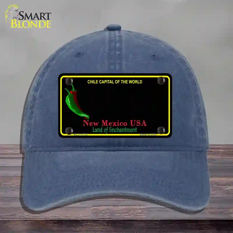 HAT11-MLP-11751   Mexico Blank Black State Novelty License Plate Hat, Unconstructed Cotton - Navy