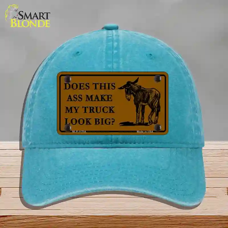 HAT10-MLP-11704 Does This Ass Novelty License Plate Hat, Unconstructed Cotton - Lake Blue