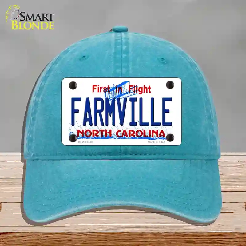 HAT10MLP11746 Farmville North Carolina State Novelty License Plate Hat44 Unconstructed Cotton  Lake Blue