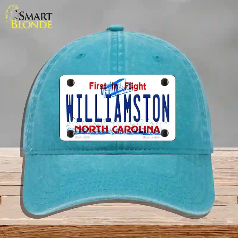 HAT10-MLP-11858 Williamston North Carolina Novelty License Plate Hat, Unconstructed Cotton - Lake Blue