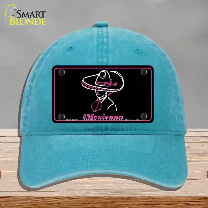 HAT10-MLP-11871 Hashtag Mexicana Novelty License Plate Hat, Unconstructed Cotton - Lake Blue