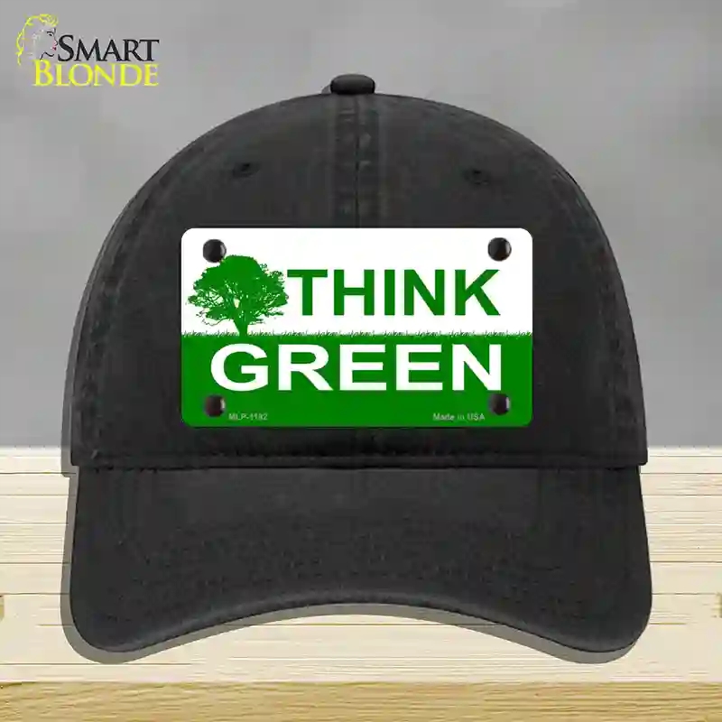HAT07-MLP-1192 Think Green Novelty License Plate Hat, Unconstructed Cotton - Black