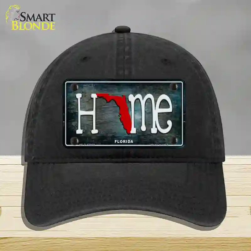 HAT07-MLP-12000 Florida Home State Outline Novelty License Plate Hat, Unconstructed Cotton - Black