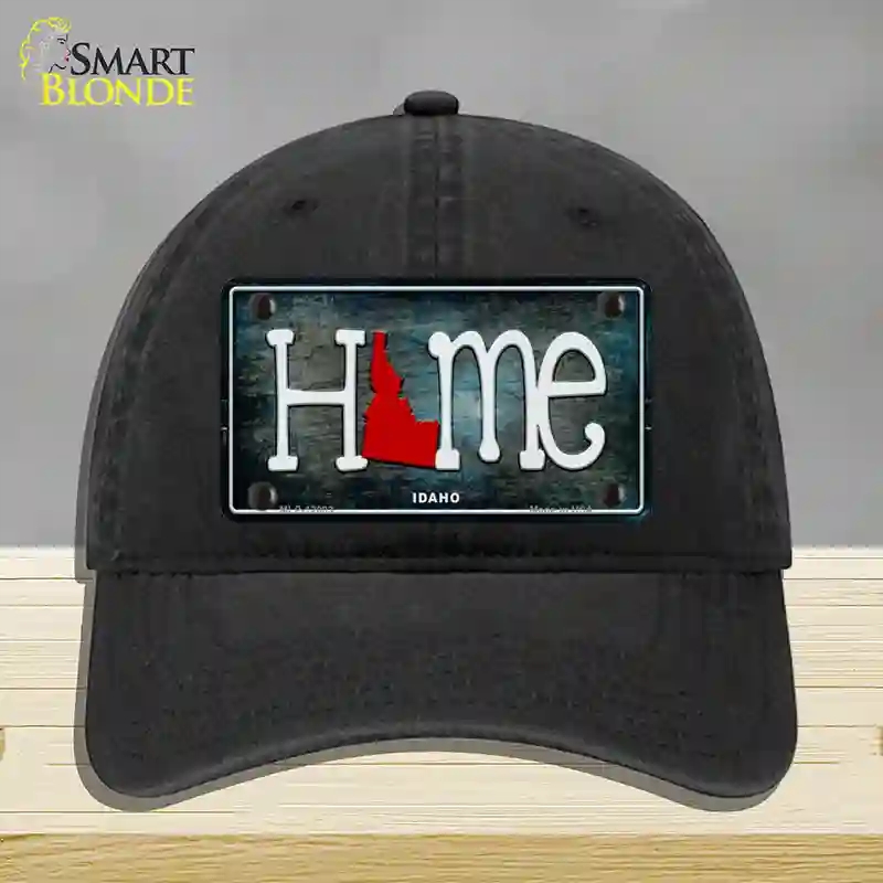 HAT07-MLP-12003 Idaho Home State Outline Novelty License Plate Hat, Unconstructed Cotton - Black