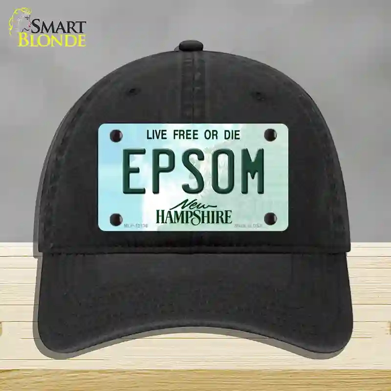 HAT07-MLP-12136 Epsom   Hampshire Novelty License Plate Hat, Unconstructed Cotton - Black