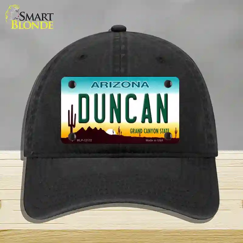 HAT07-MLP-12172 Duncan Arizona Novelty License Plate Hat, Unconstructed Cotton - Black