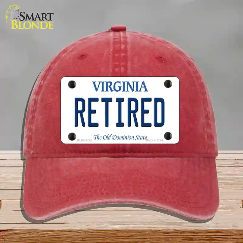 HAT13-MLP-10122 Retired Virginia Novelty License Plate Hat, Unconstructed Cotton - Red