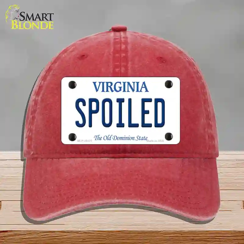 HAT13-MLP-10127 Spoiled Virginia Novelty License Plate Hat, Unconstructed Cotton - Red