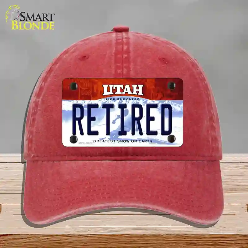 HAT13-MLP-10207 Retired Utah Novelty License Plate Hat, Unconstructed Cotton - Red