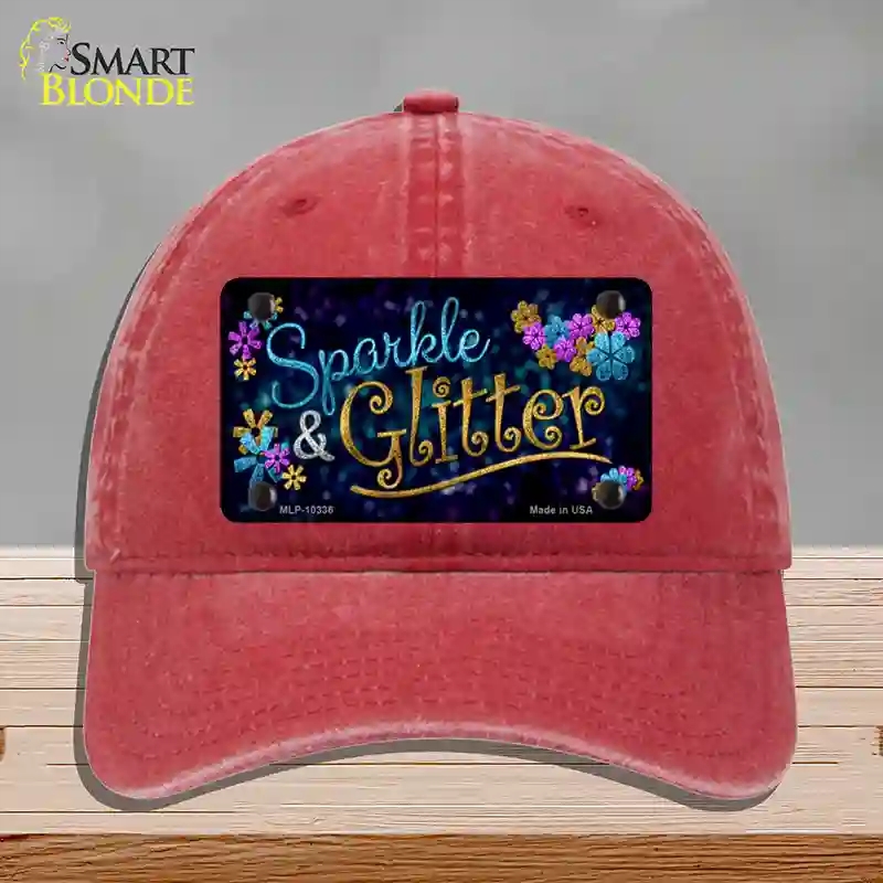 HAT13-MLP-10336 Sparkle & Glitter Novelty License Plate Hat, Unconstructed Cotton - Red
