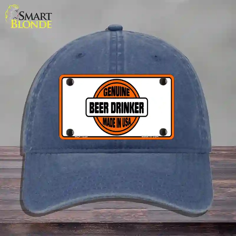HAT11-MLP-1228 Genuine Beer Drinker Novelty License Plate Hat, Unconstructed Cotton - Navy