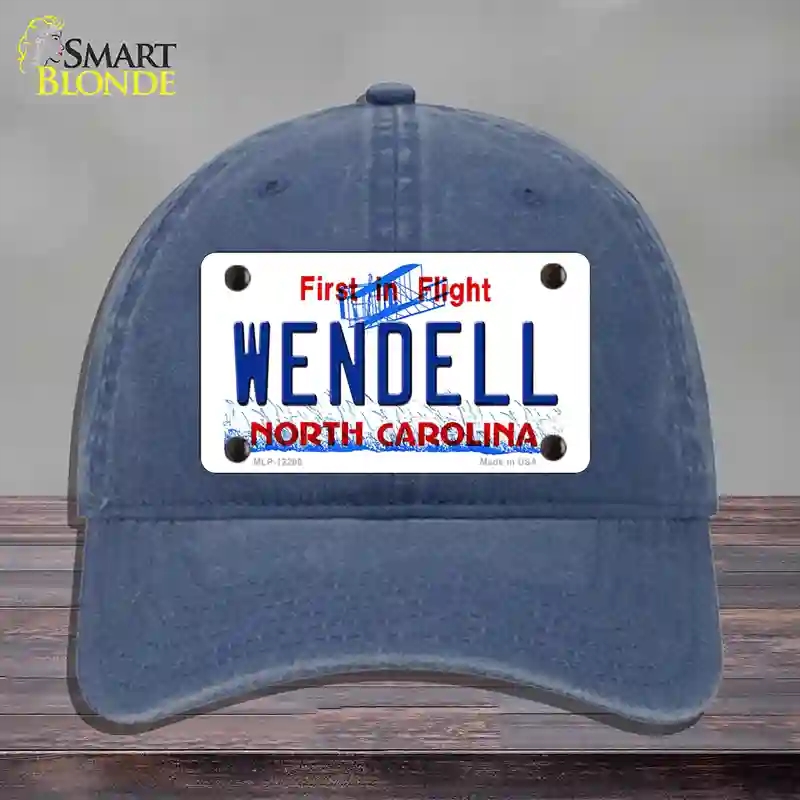 HAT11-MLP-12295 North Carolina Wendell Novelty License Plate Hat, Unconstructed Cotton - Navy