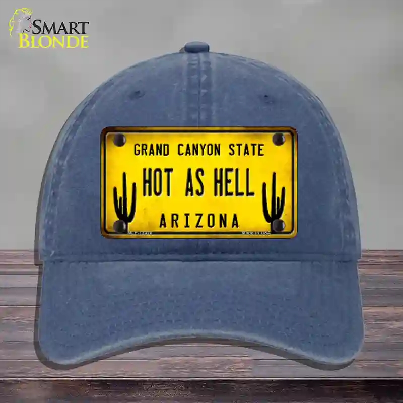HAT11-MLP-12320 Arizona Hot as Hell Novelty License Plate Hat, Unconstructed Cotton - Navy