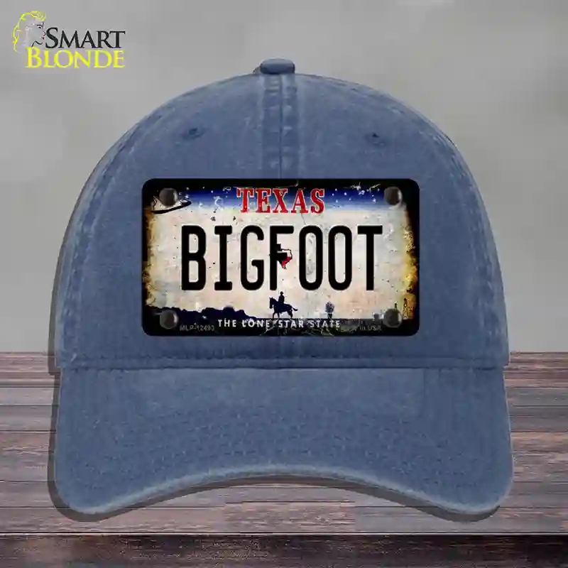 HAT11-MLP-12493 Bigfoot Texas Novelty License Plate Hat, Unconstructed Cotton - Navy