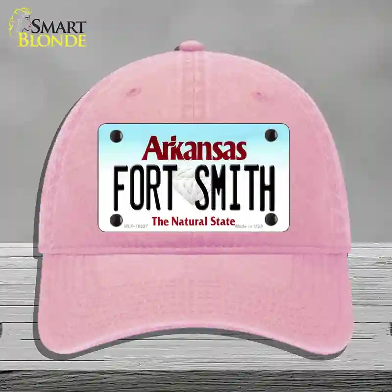 HAT12-MLP-10027 Fort Smith Arkansas Novelty License Plate Hat, Unconstructed Cotton - Pink