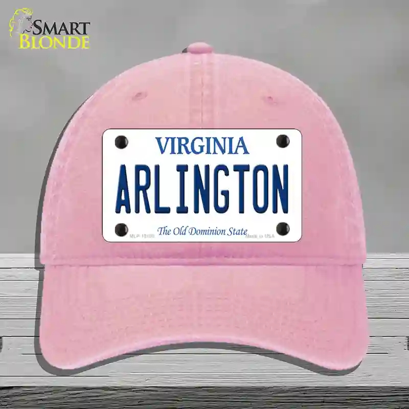HAT12-MLP-10108 Arlington Virginia Novelty License Plate Hat, Unconstructed Cotton - Pink